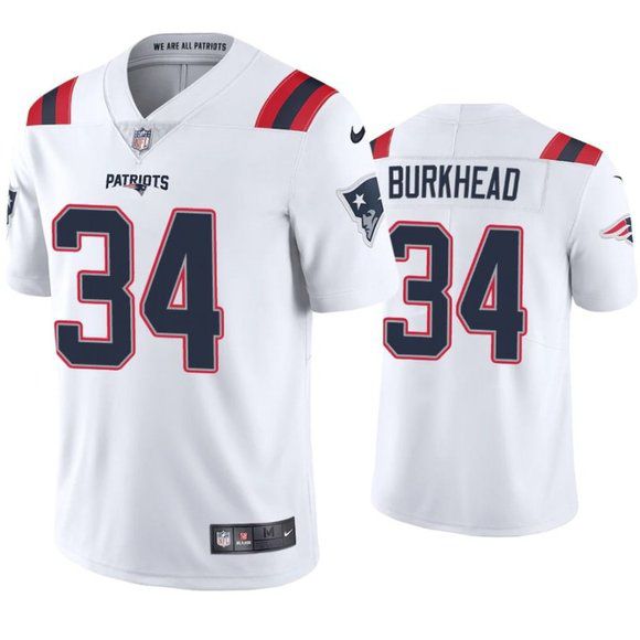 Men New England Patriots #34 Rex Burkhead Nike White Vapor Limited NFL Jersey->new england patriots->NFL Jersey